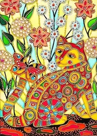 Пазл Кошка и бабочка