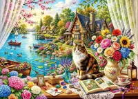 Пазл Кошка на окошке