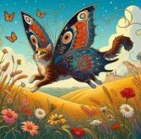 Пазл Кот-бабочка