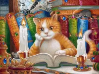Пазл Кот литератор