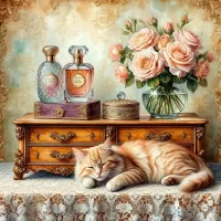 Пазл Кот на комоде
