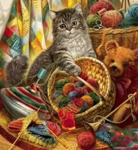 Пазл Кот шалун