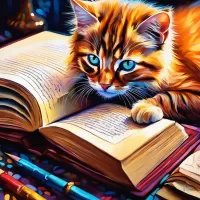 Пазл Кот ученый