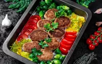 Пазл Котлеты с овощами