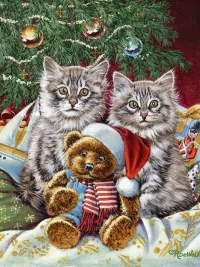 Пазл Котята и игрушка