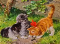 Пазл Котята и улитка