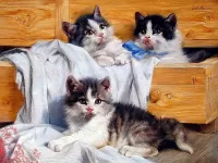 Пазл Котята играют