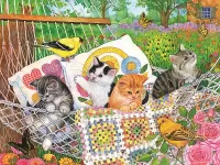 Пазл Котята в гамаке