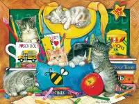 Пазл Котята в рюкзаке