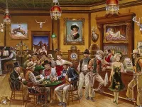 Пазл Ковбои в баре