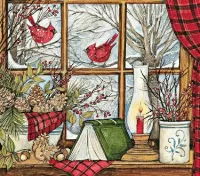 Пазл Красные кардиналы