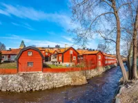 Пазл Красные шведские дома