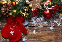 Пазл Красные варежки