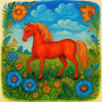 Пазл Красный конь