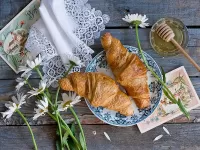 Пазл Круассаны и ромашки