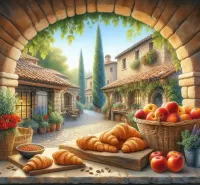 Пазл Круассаны и яблоки