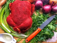 Пазл Курица и зелень 