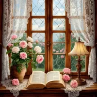 Пазл Лампа на окне