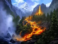 Пазл Поток лавы