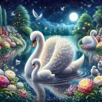 Пазл Лебеди