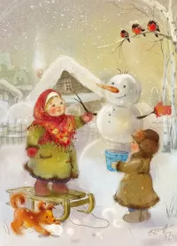 Пазл Лепим снеговика