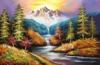 Пазл Лес и горы 