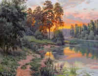 Пазл Лесное озеро 