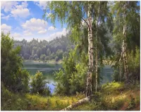 Пазл Лесное озеро 