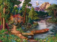 Пазл Лесной домик