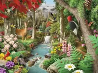 Пазл Лесной водопадик