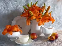Пазл Лилии и нектарины
