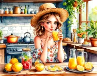 Пазл Лимонад на кухни 