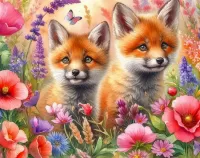 Пазл Лисята 
