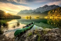 Пазл Лодка у берега