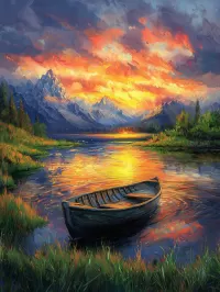 Пазл Лодка у берега