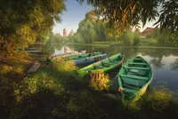 Пазл Лодки у берега