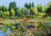 Пазл Лодки у берега