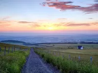 Пазл Луга на закате
