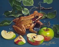 Пазл Лягушка и яблоки