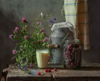 Пазл Малина с молоком