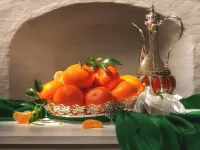 Пазл Мандарины и кувшин