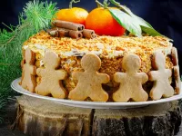 Пазл Мандарины на торте