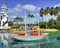 Пазл Маяк и яхта