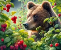 Пазл Медведь и малина