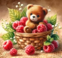 Пазл Медвежонок и малина