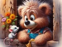Пазл Медвежонок и мышь