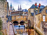 Пазл Мельница в старом городе