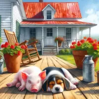 Пазл Минипиг и бигль
