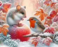 Пазл Мышь и птица 