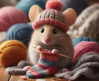 Пазл Мышь рукодельница 